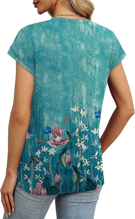 WEESO Womens Summer Tops Trendy 2026 l Cap Sleeve l Crew Neck Pleated 81asfy07ccl. ac sy741