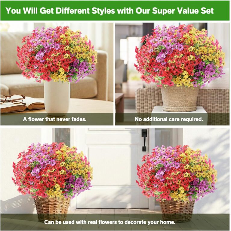 Artificial Flowers Fake Plants for Outdoors Spring Decoration, 81dci451mal. ac sl1500