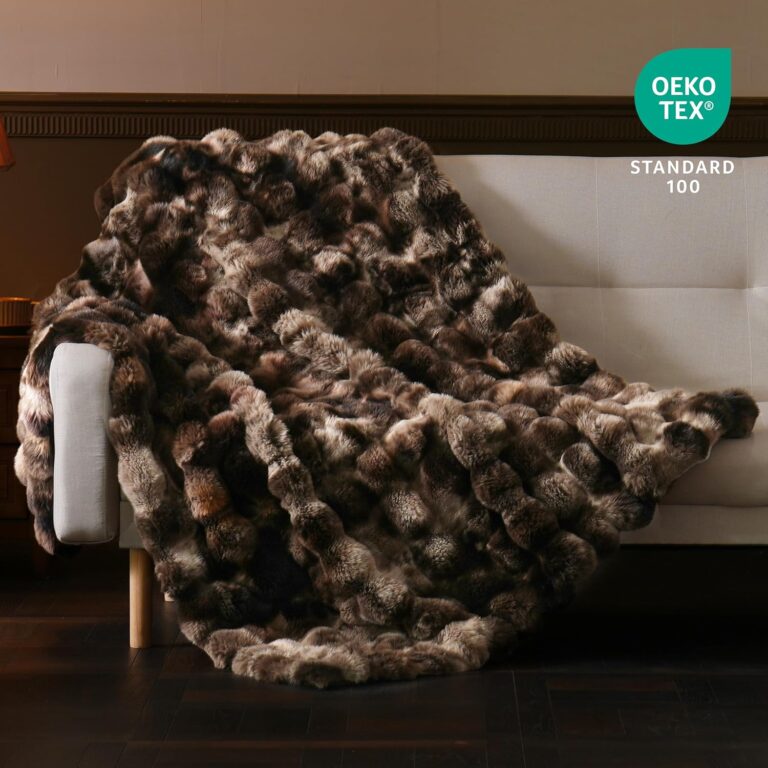 BENVWE Fluffy Faux Fur Throw Blanket for Couch, Soft Plush Thick Cozy Fuzzy Luxury Minky Bubble Blanket for Home Living Room Decor Gift for Women, Tie-dye Coffee, 60" x 80", 1100GSM 81s38bbgv8l. ac sl1500