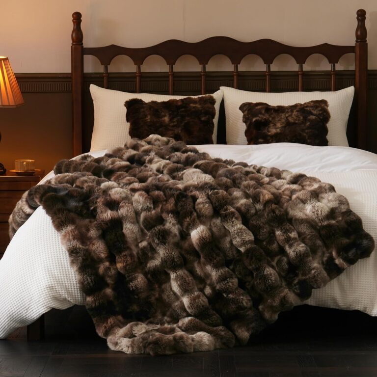 BENVWE Fluffy Faux Fur Throw Blanket for Couch, Soft Plush Thick Cozy Fuzzy Luxury Minky Bubble Blanket for Home Living Room Decor Gift for Women, Tie-dye Coffee, 60" x 80", 1100GSM 81k+wdrvxxl. ac sl1500