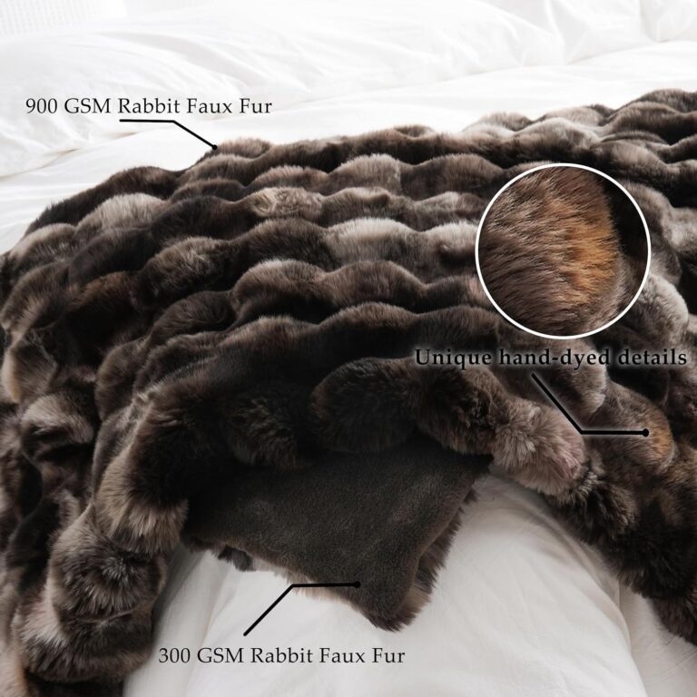 BENVWE Fluffy Faux Fur Throw Blanket for Couch, Soft Plush Thick Cozy Fuzzy Luxury Minky Bubble Blanket for Home Living Room Decor Gift for Women, Tie-dye Coffee, 60" x 80", 1100GSM 91qr8uzd0sl. ac sl1500
