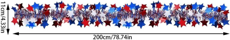 80" Vintage 4th of July Patriotic Tinsel Garland – Red, White, & Blue Metallic Twist for Independence Day Decorations 61t0uswvltl. ac sl1500
