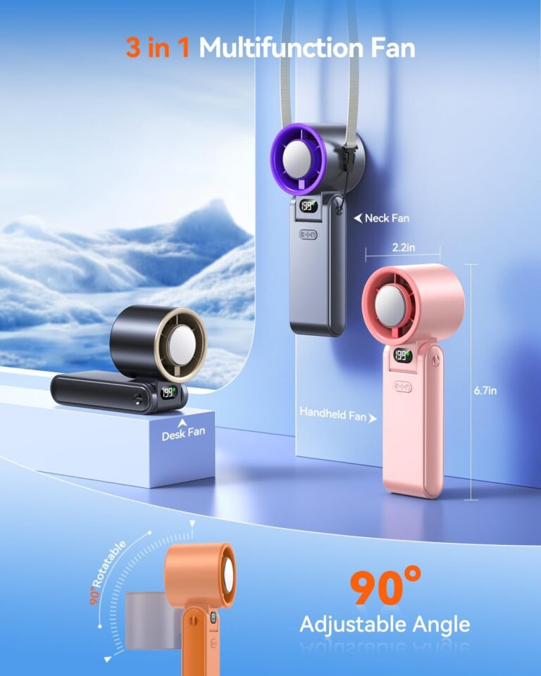Portable Handheld Turbo Fan with Ice Cooler Plate – 199 Speeds & 5500mAh Battery (Orange) 61xdzj+bobl. ac sl1500