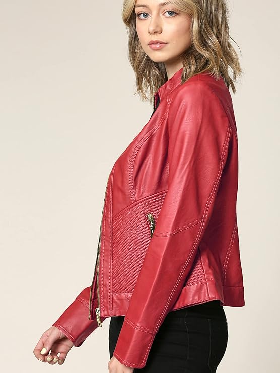 Women's Faux Leather Moto Jacket | Hooded Biker Jacket, Fall Fashion Coat, Casual Street Style 71l1vfufchl. ac sy741