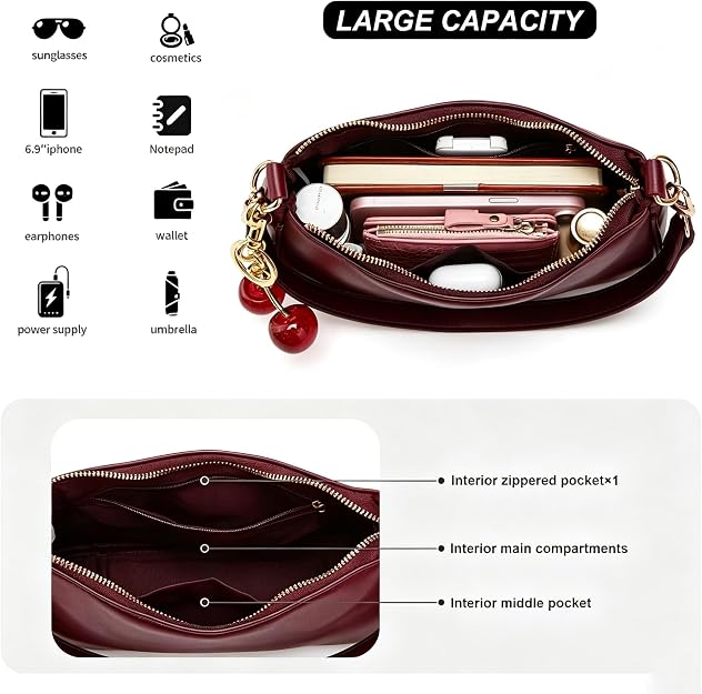 Wine Red Hobo Cherry Purse (Retro Clutch) 71unga2rv l. ac sy625