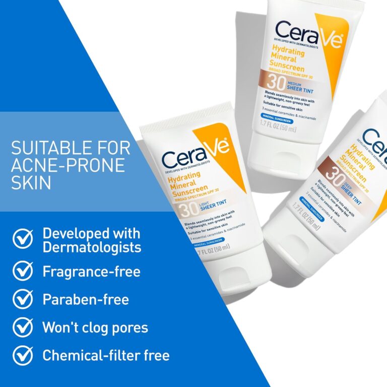 CeraVe Hydrating Tinted Mineral Sunscreen SPF 30 – Sheer Tint (1.7 oz) 71v3nthaptl. sl1500