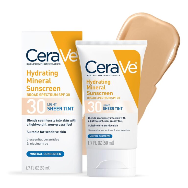 CeraVe Hydrating Tinted Mineral Sunscreen SPF 30 – Sheer Tint (1.7 oz) 71vpfe3u32l. sl1500