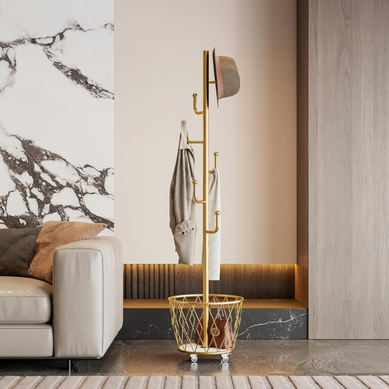 Modern Gold Tree Coat Rack with Catch-All Basket 71drsdbimnl. ac sl1500