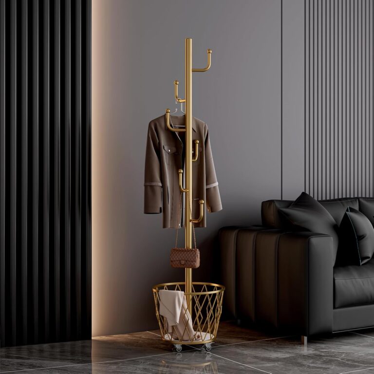 Modern Gold Tree Coat Rack with Catch-All Basket 71kmnhfcytl. ac sl1500