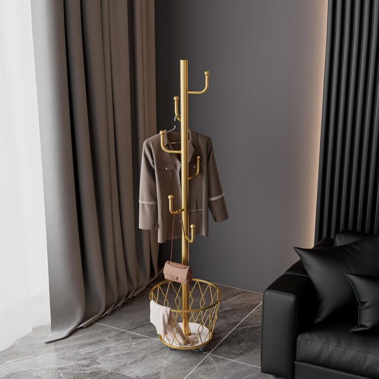Modern Gold Tree Coat Rack with Catch-All Basket 71mwfs9exhl. ac sl1500